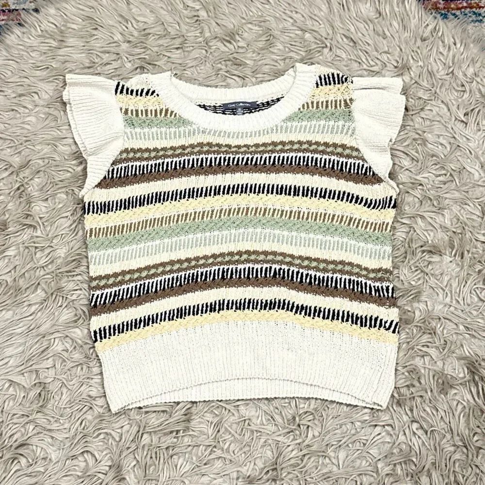 Grey collective crocheted top size XL